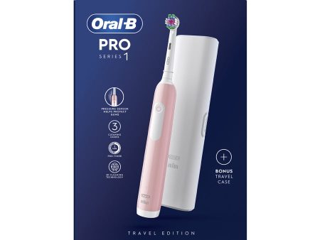 Oral-B Pro 1 Cross Action Pink with Travel Case Hot on Sale