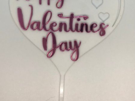 Happy Valentine s Day Heart Cake Topper Cheap