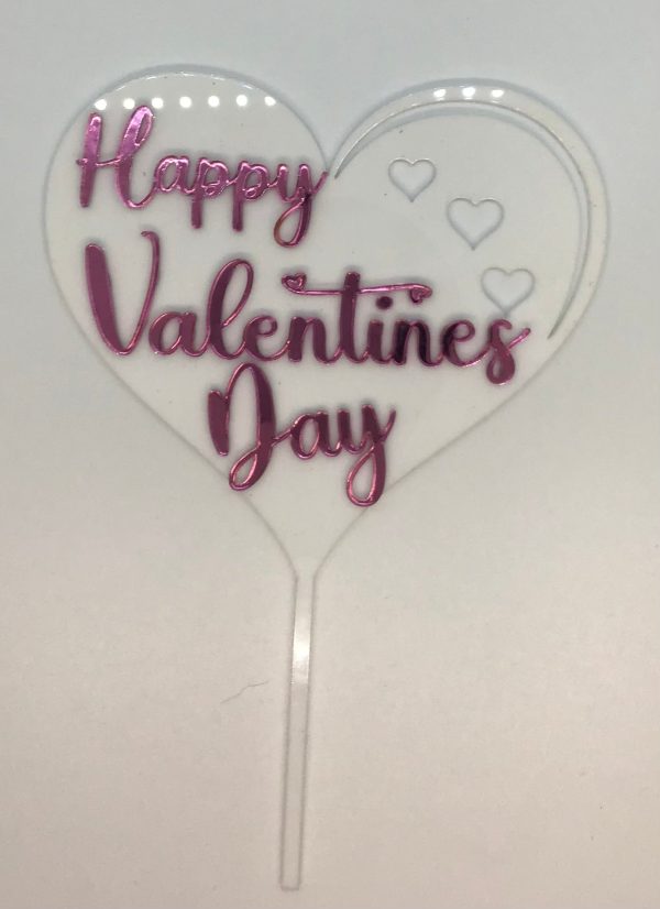 Happy Valentine s Day Heart Cake Topper Cheap