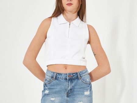 Felpa crop con zip Discount