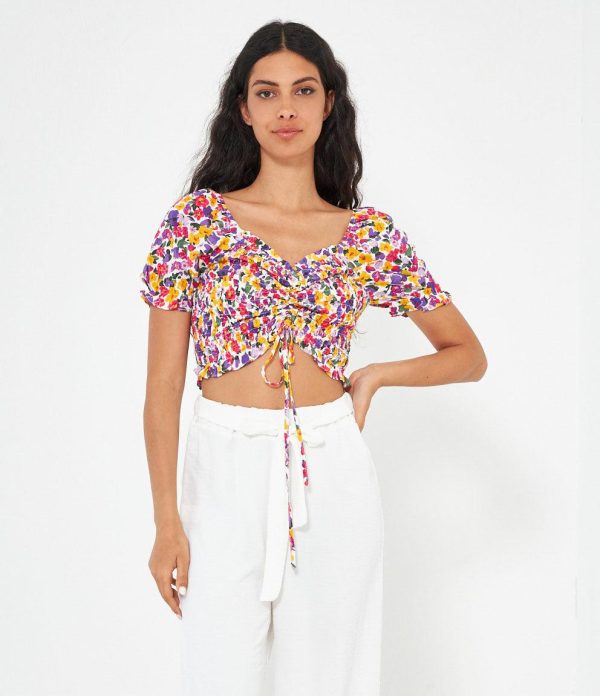 Top a fiori multicolor Sale