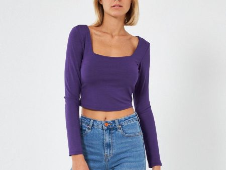 Maglia crop con scollo quadrato For Discount