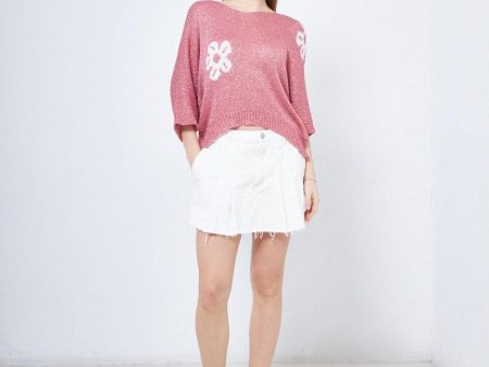 Maglia over con fiori Online Sale