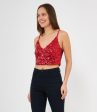 Top crop in paillettes Discount