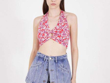 Crop top in viscosa elastica Cheap