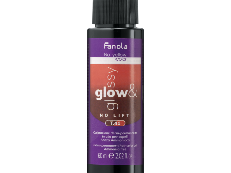 Fanola Glow & Glossy No Lift Oil Toner T.41 Copper Ash 60ml Supply