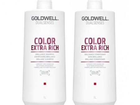 Goldwell Dualsenses Color Extra Rich 1 Litre Shampoo and Conditioner Duo Hot on Sale