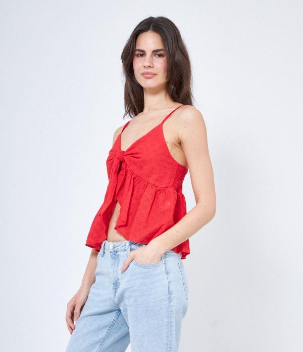 Top in cotone traforato Online