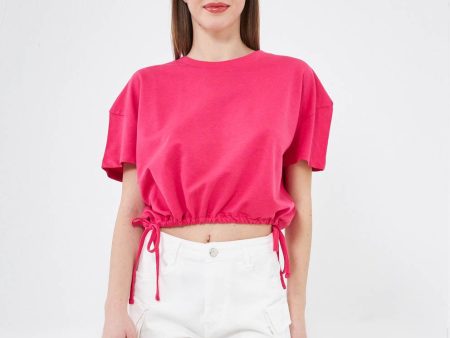 Felpa crop con coulisse For Cheap