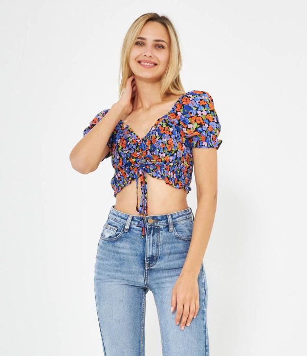 Top a fiori multicolor Sale