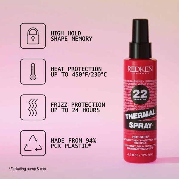 Redken Hot Sets High Hold 22 Thermal Spray 125ml on Sale