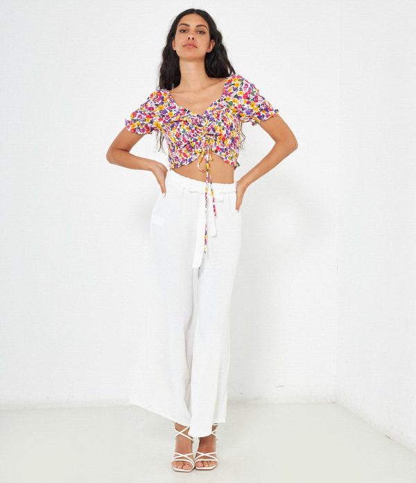 Top a fiori multicolor Sale