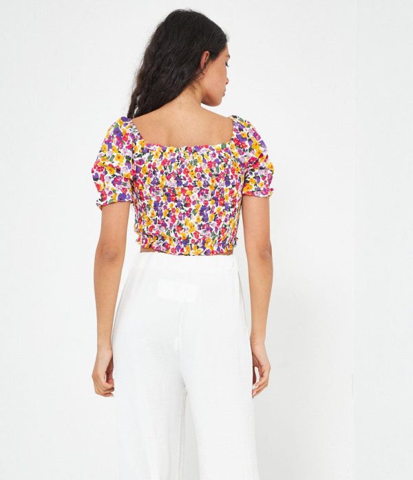 Top a fiori multicolor Sale