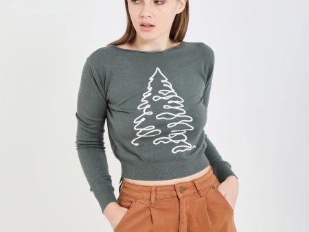 Maglia con ricamo  christmas tree  Cheap