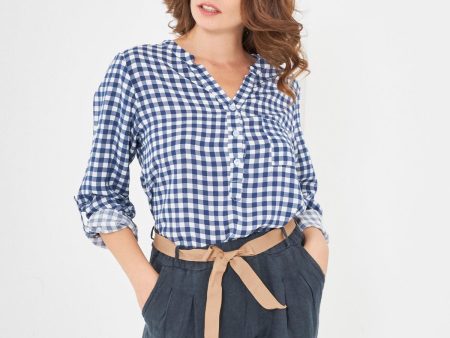 Camicia con fantasia a quadri Online Hot Sale